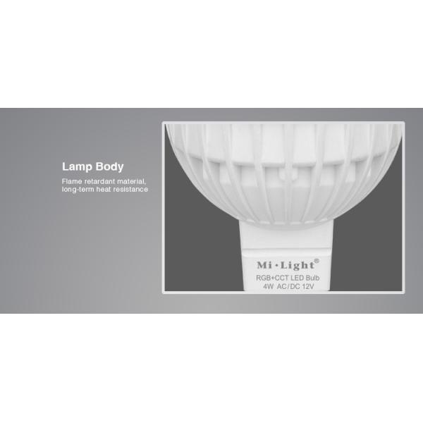 Milight Wifi 4W MR16 RGB+CCT LED Spotlight 2.4G RF All color RGB and CCT adjustable dual white LED Bulb with IOS APP