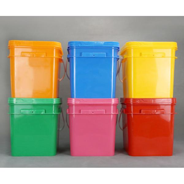 Durable Food Grade Square Plastic Bucket with Impact Resistance and Variety of