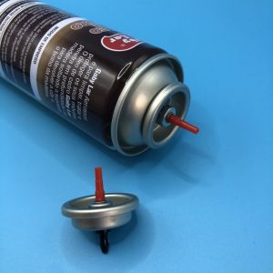 Plastic/Metal Gas Lighter Refill Valve Clear Lacquered Tinplate Cup and Buna