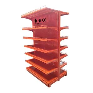 Factory Custom Size Color Logo double-sided gondola shelf hole backboard orange