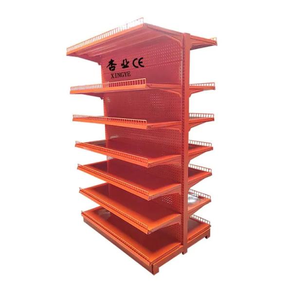 Factory Custom Size Color Logo double-sided gondola shelf hole backboard orange