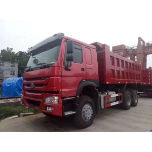 China Red Heavy Duty Dump Truck Euro 2 Emission Standard With ZF8118 Steering on sale