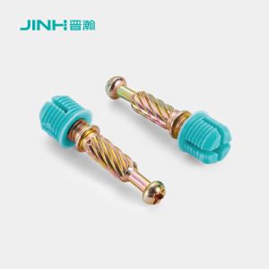 Cheap 32mm Steel Minifix Spreading Bolts With Dowel, Furniture Hardware For Panel Furniture for sale