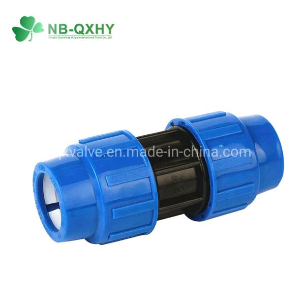 Quality Pn16 Blue PP Coupling Compression Fittings for Irrigation Round Head Code Equal Design wholesale
