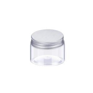 China Aluminum Silver Lids Empty Lotion Jars 4 Oz Cosmetic Airless Cream Jar on sale