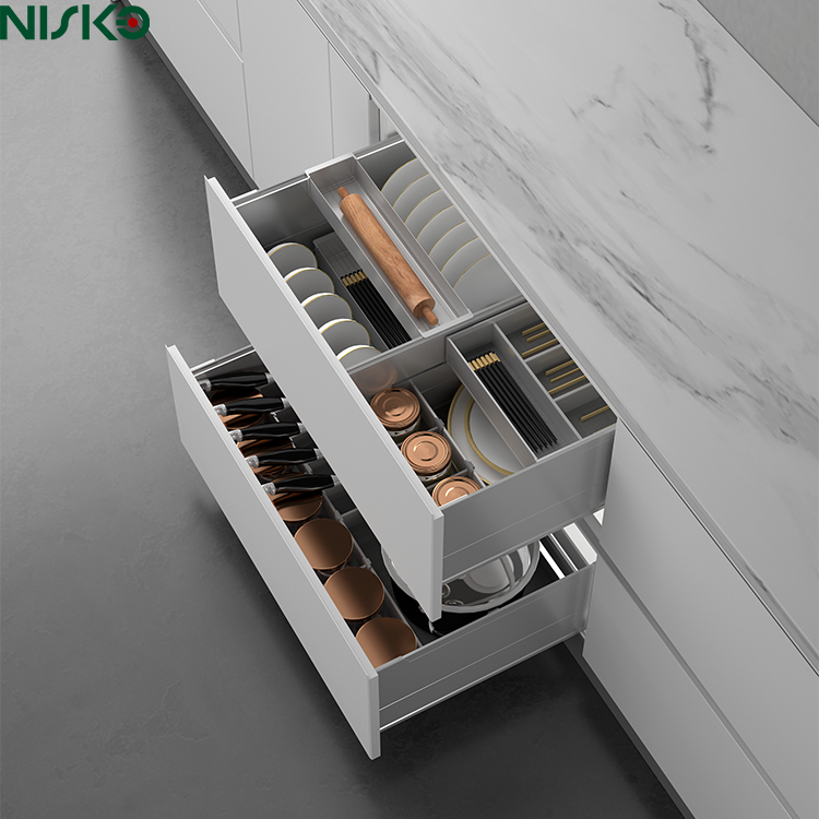 2-Tier Pull-Out Multi-Functional Kitchen baskets Organizer with Adjustable