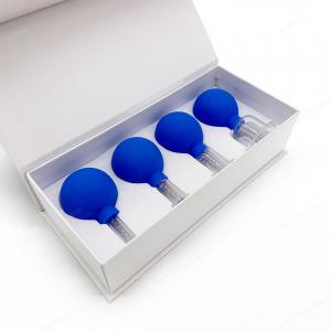 China 15mm 25mm Blue Rubber Glass Vacuum Cupping Cups For Healthcare on sale