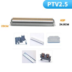 PTV 2.5 Side Entry Push-in Connection Spring Clamp DIN Rail Terminal Blocks Kit