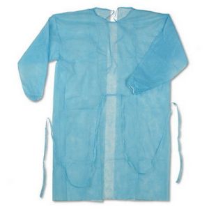 Prevent Liquid Penetration Knitted Cuff 15gram Non Woven Disposable Gown