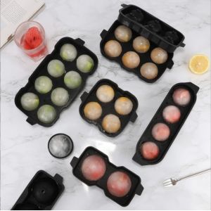 Hot Stocked Silicone Ice Ball Maker Easy Release Reusable Sphere Cube Tray for