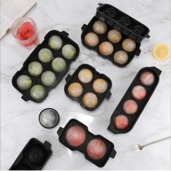 Hot Stocked Silicone Ice Ball Maker Easy Release Reusable Sphere Cube Tray for