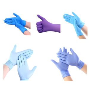 China Medical disposable nitrile exam gloves powder free with Russian registration certificate on sale