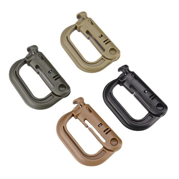 D Shape Plastic Carabiner Must-Have Accessory for Molle Tactical Backpack