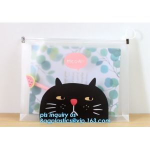 resealable clear vinyl pvc silder promotional zipper bag, Pen Bag with Slider