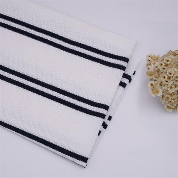 Breathable And Comfortable And Skin-Friendly Striped Knit Fabric For Polo Shirt
