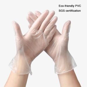 Custom Pvc Disposable Gloves Food Grade Transparent Good Elasticity Thin