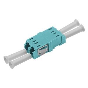 Aqua LC LC Duplex Adapter , Fiber Optical Adapter Multimode Coupler