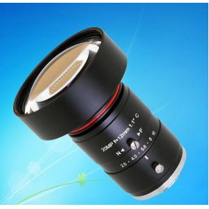 1.1 12mm F2.0 20Megapixel HD Manual IRIS C Mount Industrial FA Lens, 12mm 20MP Industrial Machine Vision Lens