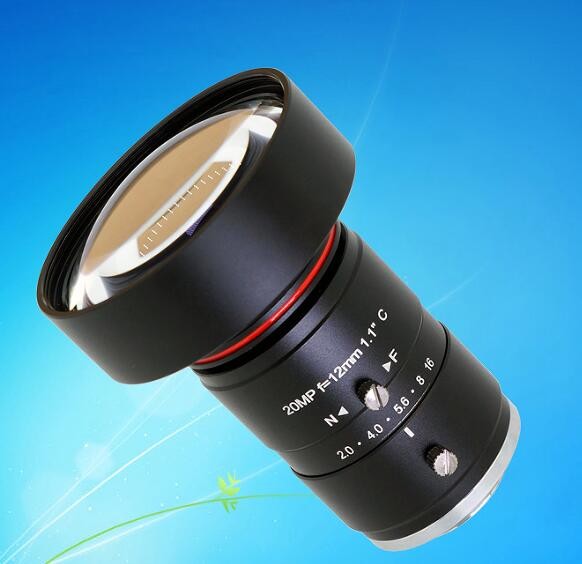 1.1" 12mm F2.0 20Megapixel HD Manual IRIS C Mount Industrial FA Lens, 12mm 20MP