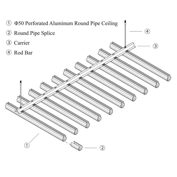 Windproof Suspended Aluminium Multi Panel System White Metal Square Linear Strip Ceiling Grid