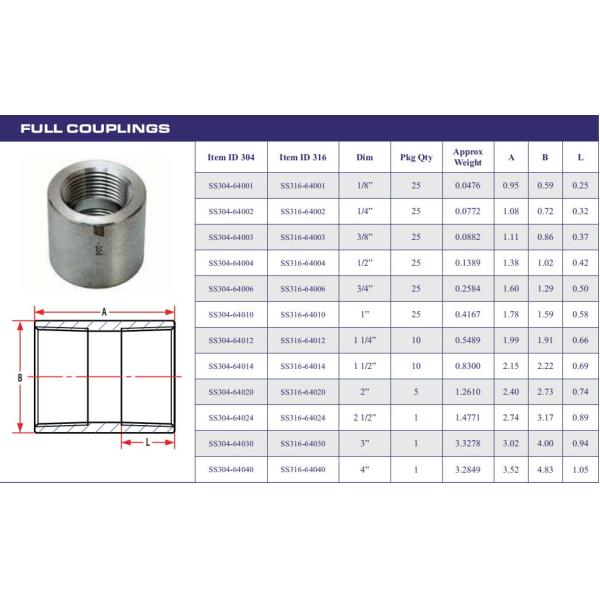 Professional Stainless Steel Socket High Strength Stainless Steel Merchant Coupling
