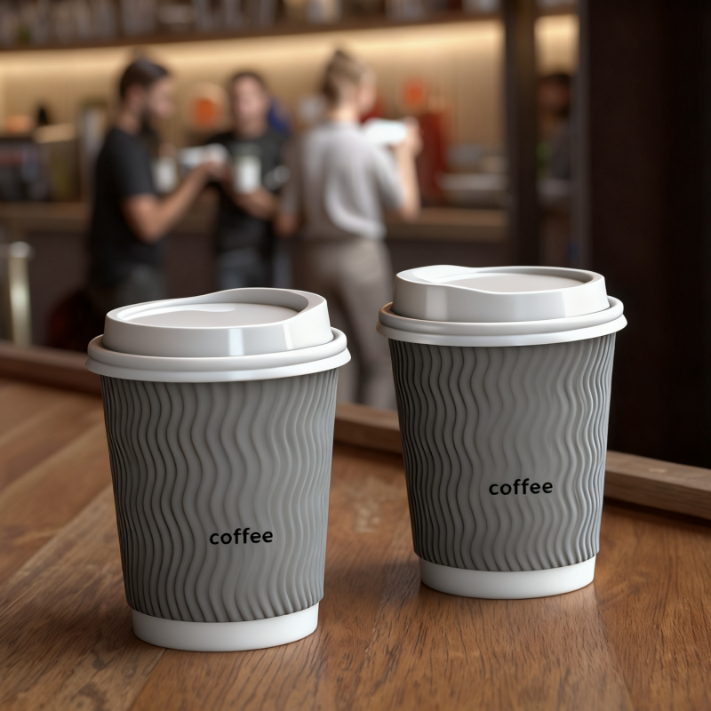 Biodegradable disposable double wall coffee paper cup eco-friendly customization