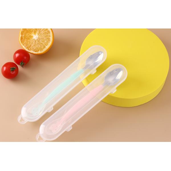 Quality wholesale Cartoon Design Printing Handle Baby Kids Spoon And Fork Set Stainless Steel silicon handle cute flatware set wholesale