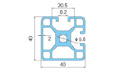 Anodic Oxidation 40 Series Aluminium Construction Profiles Sandblasting