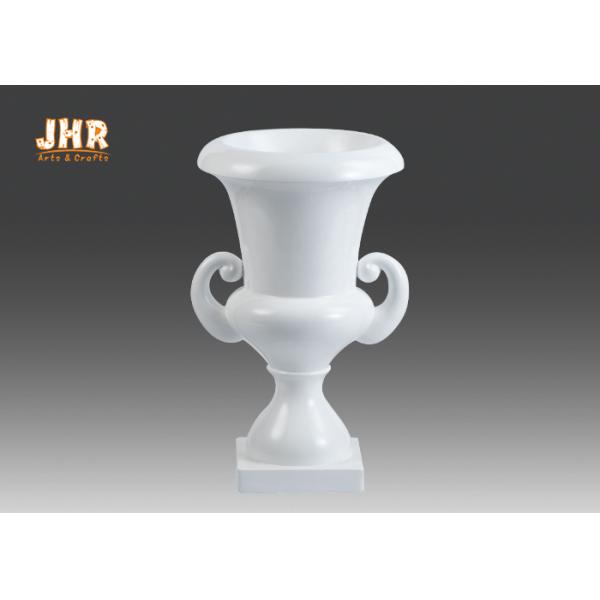 Classic Wedding Centerpiece Table Vases Glossy White Fiberglass Floor Vases Indoor Planters