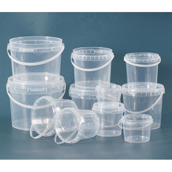 Customizable Transparent Plastic Bucket Smooth Surface IML/Thermal Transfer