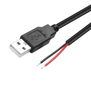 5V USB to Open Stripped Tinned Bare Wires End Pigtail Power Charger Cable for LED Strip Light Lamp