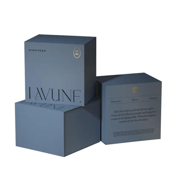 Custom Sleeve Candle Box 10oz Black And Gold Candle Box Luxury Candle Packaging