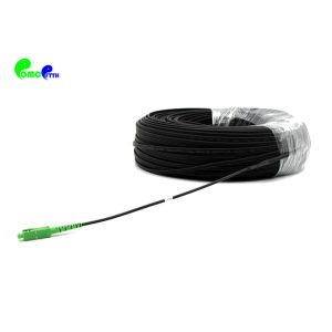 Outdoor FTTH Aerial Drop Fiber Optic Pigtail SC APC 9 / 125μm Simplex G657A1
