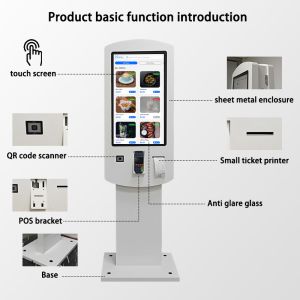 32" Interactive Self-Service Ordering Kiosk, Vertical Dual-Sided Touch Screen