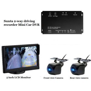 2 Way Driving Car Mobile DVR HD Camera Simultaneous Monitoring Recording