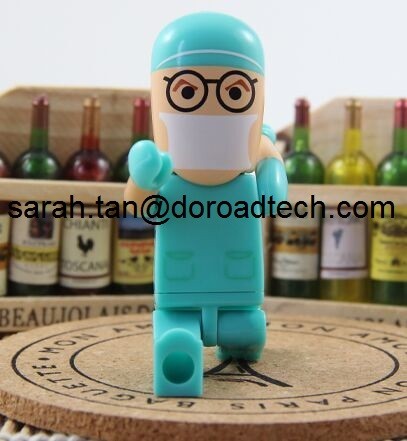 Different Kinds of Plastic People USB Pen Drive, Customized Figures Available to