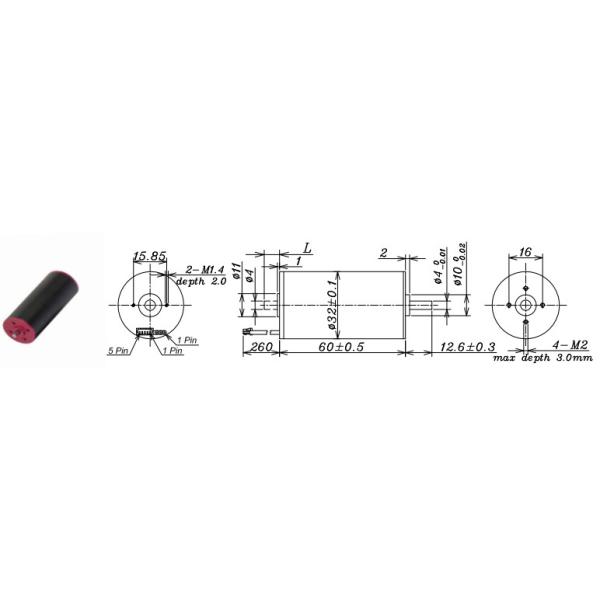Coreless High Power Brushless Motor 36v Length 60mm Diameter 32mm
