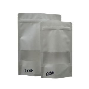 CPP Customised White Mylar Bag Biodegradable Stand Up Pouch With Window