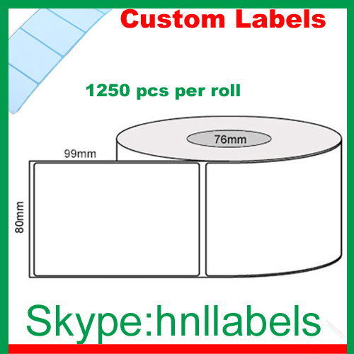 Thermal Transfer Labels 80mmX99mm/1 Plain Poly Roll Permanent, 1,250Lpr, 76mm