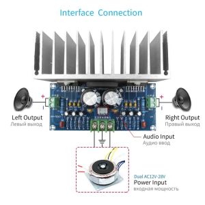 High-Power Class D Dual AC12-32V Audio Amplifier Board 2*100W TDA7293 Stereo