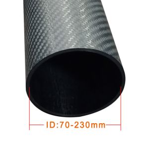 3K Pattern Carbon Fiber Tube for Below 120 C Degree in Matte Finish 180mm 200mm