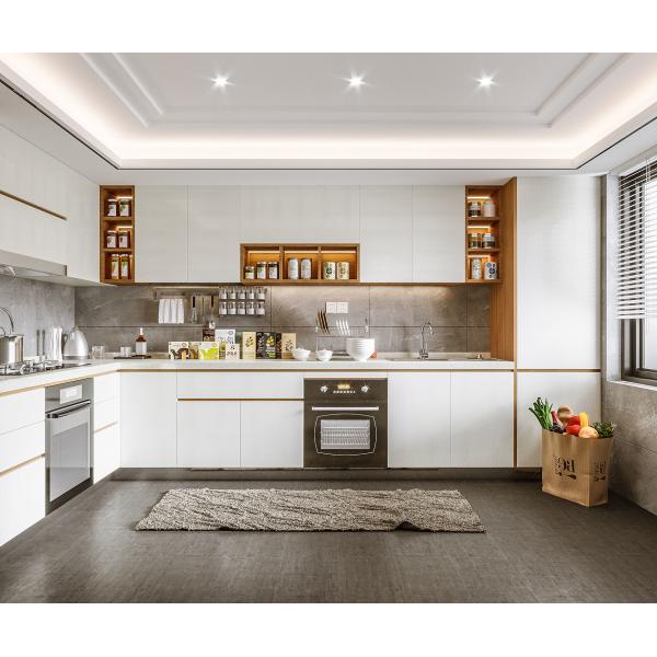 Quality Modern Kitchen Cabinet Linear Shape High End Glossy Luxury Kitchen Cabinets wholesale