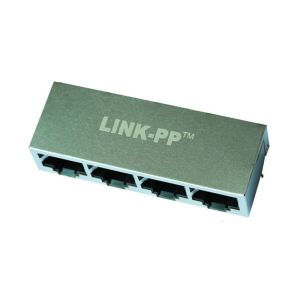 China 7499031001A 1 X 4 Port RJ45 Jack With 10/100 Magnetic Connector LPJF46401DNL-4 on sale