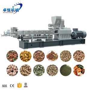 Double Screws Extruder Dog Food Processing Line Making Machine Line for 23*3*3m