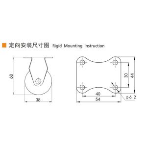 1.5 Inch Threaded Swivel Casters Small Caster Wheels With Brakes