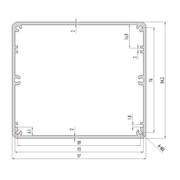 Matt Black 97*84*125mm Aluminum Box for Industrial Enclosure