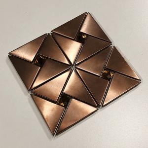 Cheap 201 304 Hairline Copper Color Stainless Steel Mosaic Tile Backsplash Sheets 6mm for sale