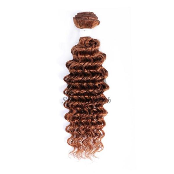 #30 Medium Auburn Deep Wave Remy Human Hair Bundles Sew In Weave Bundles Brazilian Bundle Deals