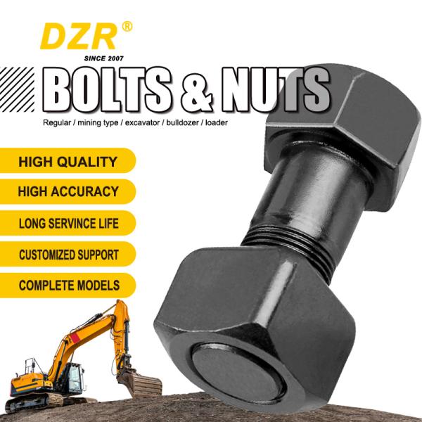 40Cr 12.9 Grade Excavator and Bulldozer Track Shoe Bolt Nut with Smooth Finish