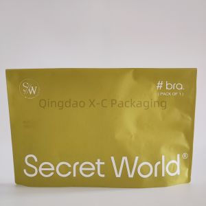 Cheap Kraft Paper Packaging Bag Button Sealing with Temporary Plastic Adhesive Surface for sale